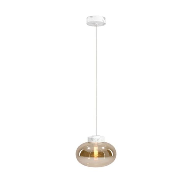 Maxlight Moonstone - hanglamp - Ø 45 x 150 cm - amber glas en wit