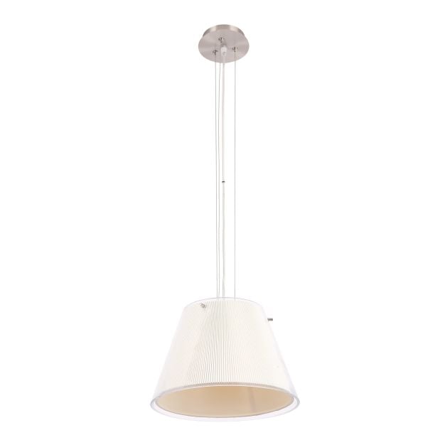 Maxlight Barcelona - hanglamp - Ø 30 x 150 cm - ecru en geborsteld metaal