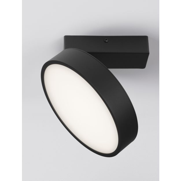 Nova Luce Perfect Profile - plafondlamp op afstandsbediening (excl.) - Ø 20 x 9,5 cm - 20W dimbare LED incl. - 2700K-6000K - zwart