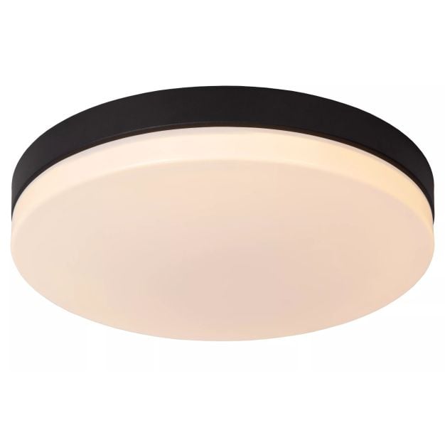 Lucide Biskit - plafondlamp met bewegingssensor - Ø 40 x 7,5 cm - 36W LED incl. - IP44 - zwart