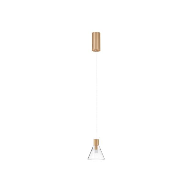 Nova Luce Glass Doc - hanglamp - Ø 12 x 120 cm - 5W LED incl. - goud