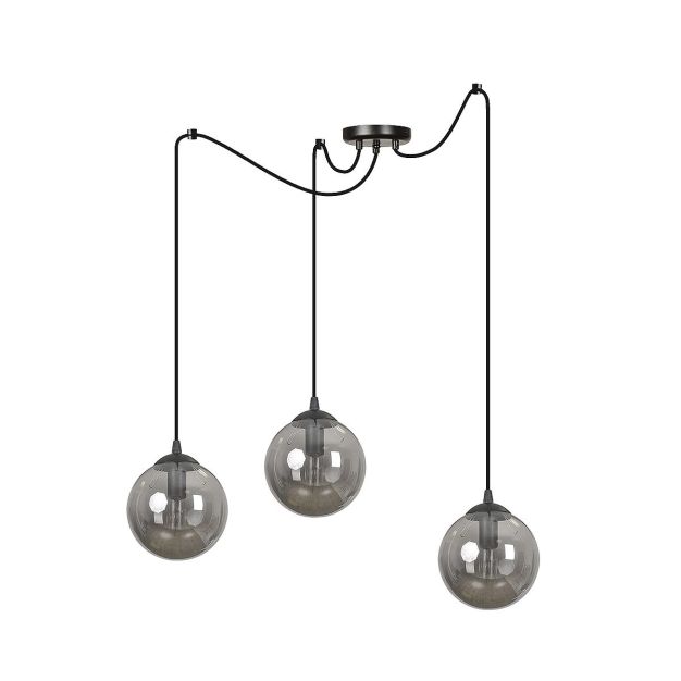 Emibig Gigi 3 - hanglamp - 14 x 14 x 200 cm - zwart