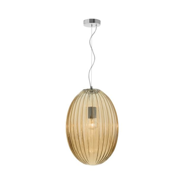 Nova Luce Hector - hanglamp - Ø 30 x 120 cm - champagne en chroom