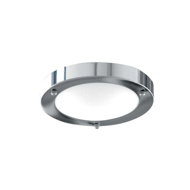 Searchlight Bathroom Flush - plafondlamp badkamer - Ø 31 x 9 cm - IP44 - chroom