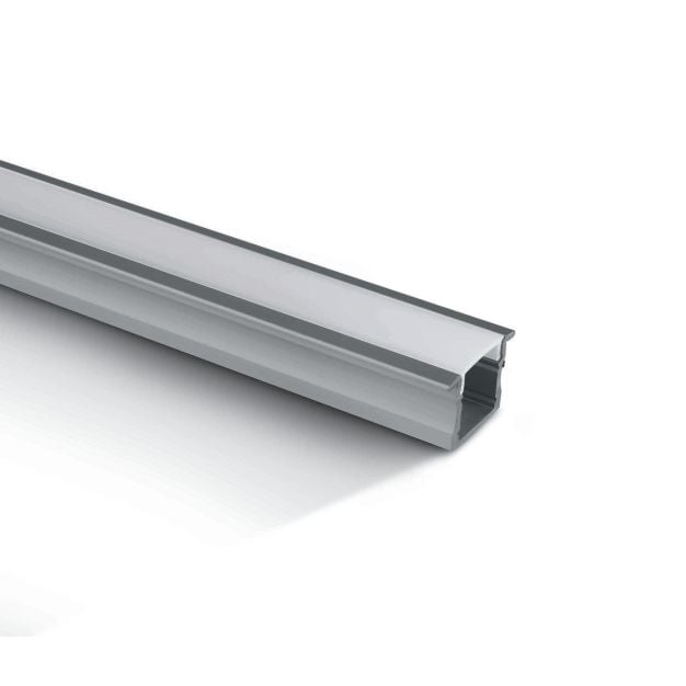 ONE Light inbouw profiel met diffusor - 2,3 x 1,5 cm - 200 cm lengte - aluminium en opaal