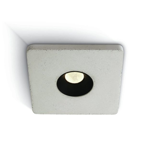 ONE Light Cement Look Recessed - inbouwspot - 90 x 90 mm, Ø 72 mm inbouwmaat - 4,5W LED incl. -  grijs