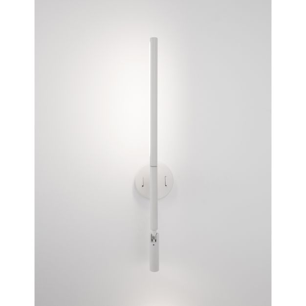 Nova Luce Handy - wandverlichting met schakelaar - 13,6 x 2 x 55 cm - 6W + 3W LED incl. - zandwit