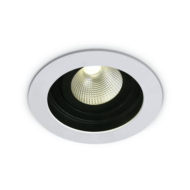 ONE Light COB Shop & Hotel - inbouwspot - Ø 100 mm, Ø 87 mm inbouwmaat - 12W dimbare LED incl. - wit - warm witte lichtkleur (3000K)