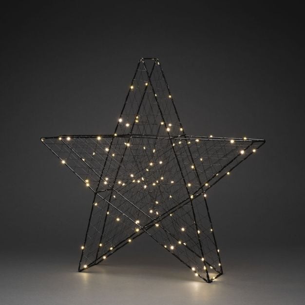 Konstsmide kerstverlichting - ster met 4 standen dimmer - 60 x 11 x 60 cm - mat zwart