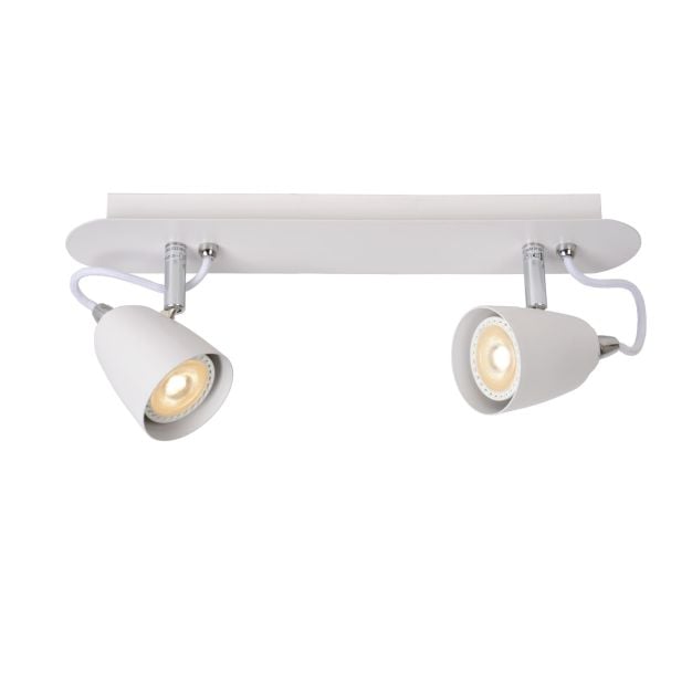 Lucide Ride - opbouwspot - 35 x 6,5 x 15 cm - 2 x 5W dimbare LED incl. - wit