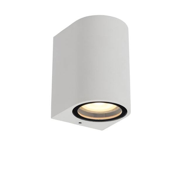 Lucide Zaro Round - buiten wandlamp - 7,8 x 6,8 x 10 cm - IP44 - wit