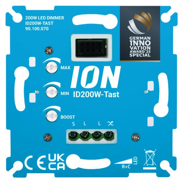 Ion Industries - inbouw Touch LED-dimmer - 0,3 tot 200W - met schroefbevestiging