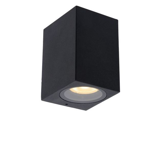 Lucide Zaro - buiten wandlamp - 7,8 x 6,8 x 10 cm - IP44 - zwart