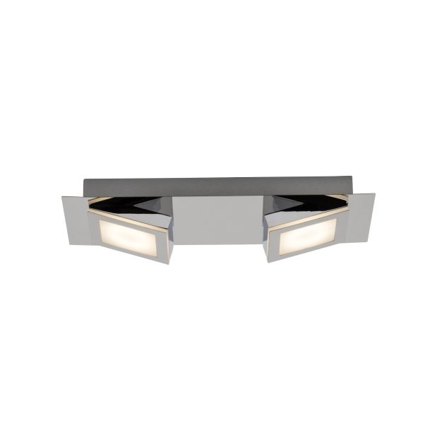 Brilliant Winner - plafondverlichting - 30 x 12 x 5,5 cm - 3 stappen dimmer - 2 x 5W LED incl. - chroom