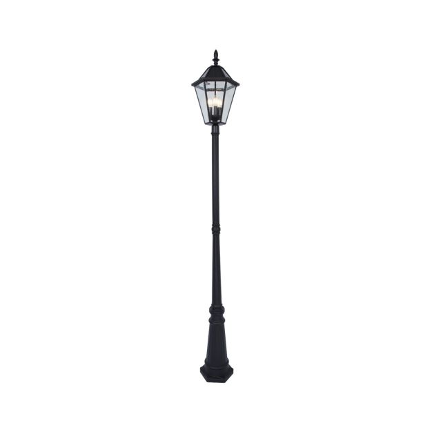 Lutec London - tuinpaal op zonne-energie - 31 x 31 x 227 cm - 3 x 2W LED incl. - IP44 - zwart