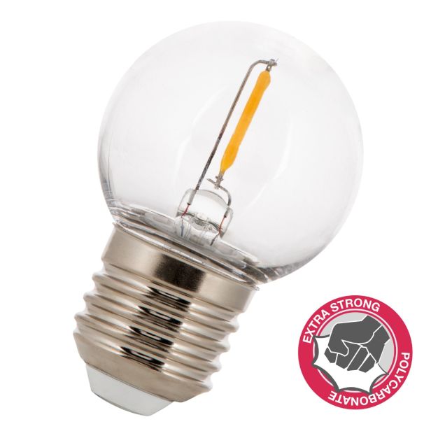 Bailey LED filament - Ø 4,5 x 7 cm - E27 - 1W niet dimbaar - IP44 - 2700K