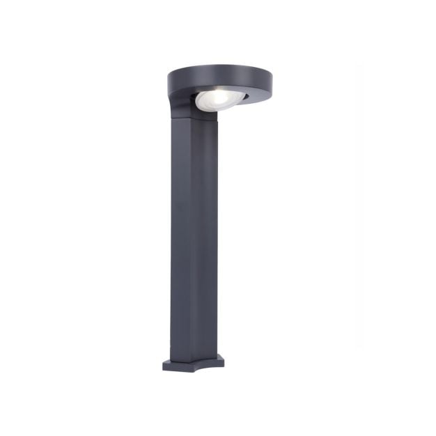 Lutec Diso - tuinpaal met sensor op zonne-energie - 17 x 17 x 45 cm - 2W LED incl. - IP44 - donkergrijs