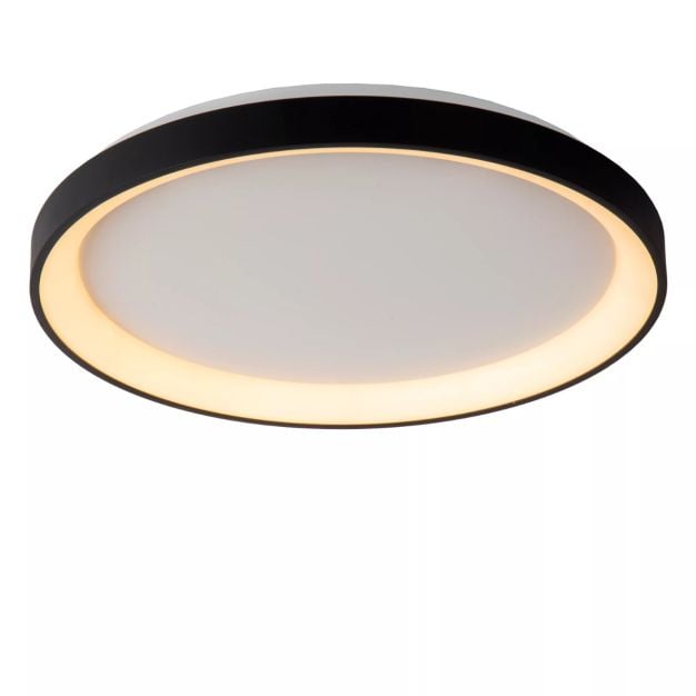 Lucide Vidal - plafondverlichting - Ø 48 x 6 cm - 38W LED incl. - zwart