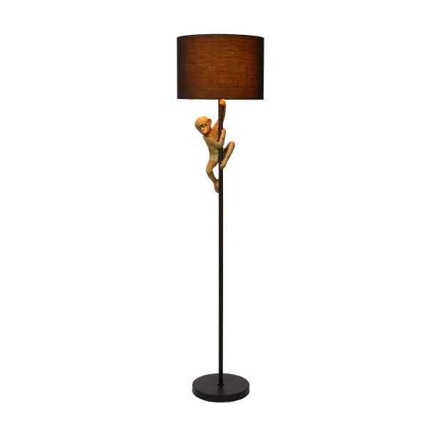 Lucide Extravaganza Chimp - staanlamp - 150 cm - zwart en goud