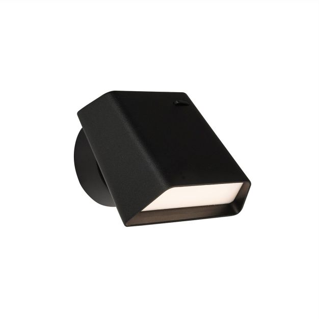 Nova Luce Benedetto - wandverlichting met schakelaar - 12 x 7 x 9,5 cm - 6W LED incl. - zwart