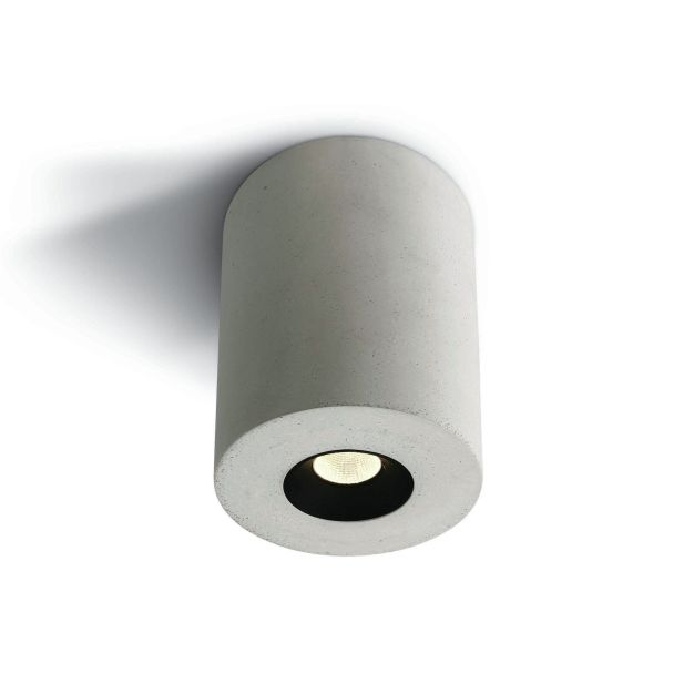 ONE Light COB Indoor Round Cylinders - plafondverlichting - Ø 7,5 x 11 cm - 4,5W LED incl. - wit beton