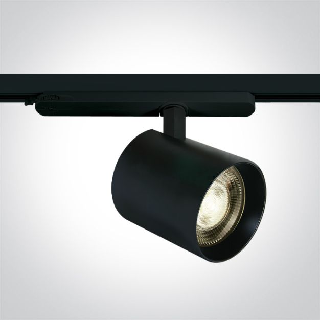 ONE Light COB Shop Range - rail spot - Ø 10 x 10 cm - 20W/25W/30W/35W LED incl. - zwart - warm witte lichtkleur