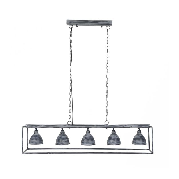 Vico Iron Rectangle - hanglamp - 125 x 25 x 150 cm - grijs (laatste stuk!)