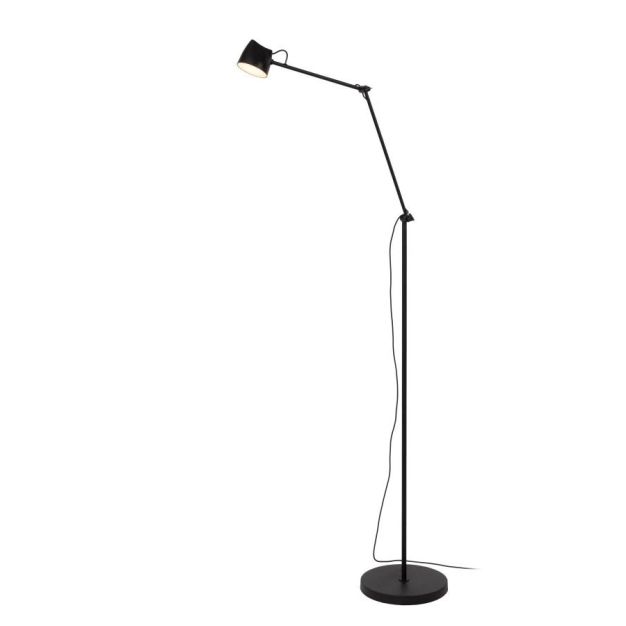 Lucide Milne - vloerlamp met touch dimmer - 143 cm - 8W dimbare LED incl. - zwart