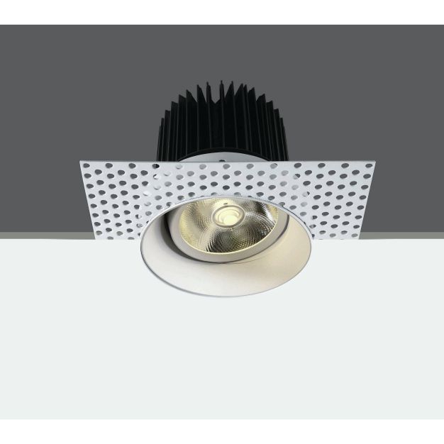 ONE Light COB Trimless LED - inbouwspot - 150 x 150 mm, Ø 110 mm inbouwmaat - 30W dimbare LED incl. - wit - warm witte lichtkleur