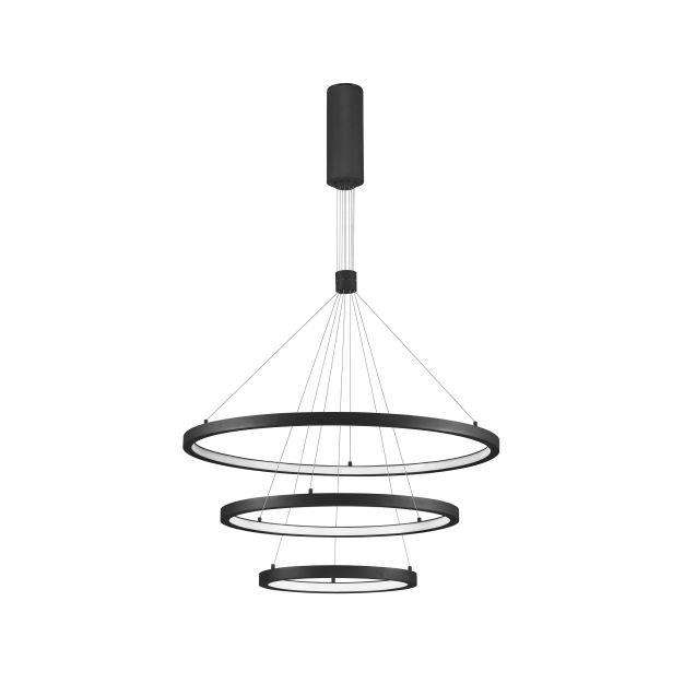 Nova Luce Empatia - hanglamp - Ø 80 x 150 cm - 108W dimbare LED incl. - zand zwart (stockopruiming!)