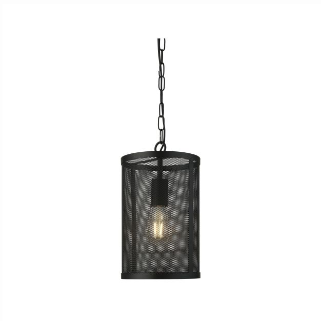 Searchlight Fishnet - hanglamp - Ø 20 x 150 cm - mat zwart