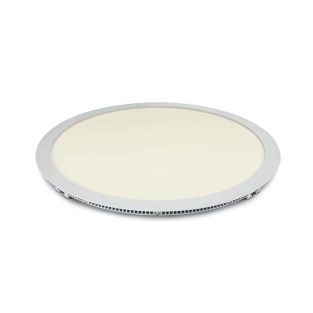 ONE Light Round Recessed Panels Die Cast - plafondverlichting - Ø 42 x 2 cm - 40W LED incl. - IP40 - wit - warm witte lichtkleur