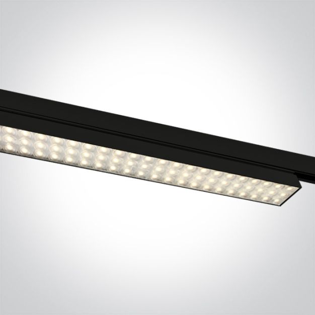 ONE Light High Power Linear - track light - 3-fase railsysteem - 115 x 4 x 6,4 cm - 60W LED incl. - zwart - instelbare lichtkleur