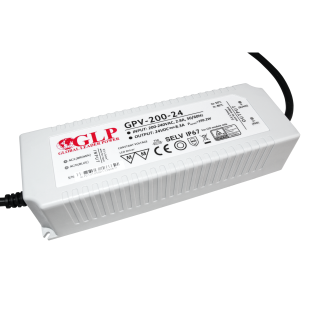 GLP LED driver - 24Vdc/230V - IP67 - 200W - niet-dimbaar