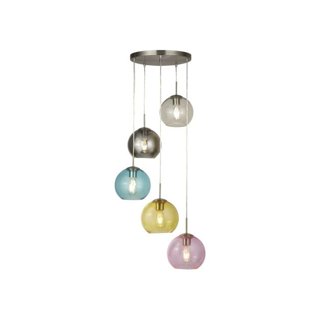 Searchlight Mardi Gras - hanglamp - Ø 50 x 120 cm - multicolour