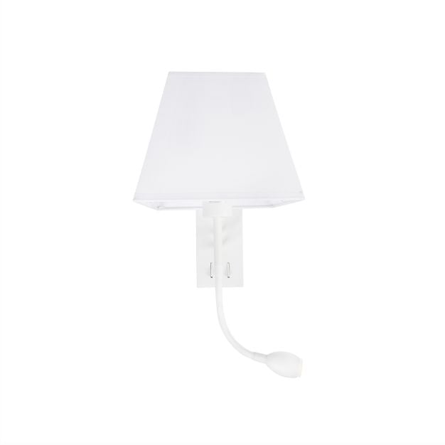 Nova Luce Valencia - wandverlichting met schakelaar - 25 x 21 x 40 cm - 3W LED incl. - wit