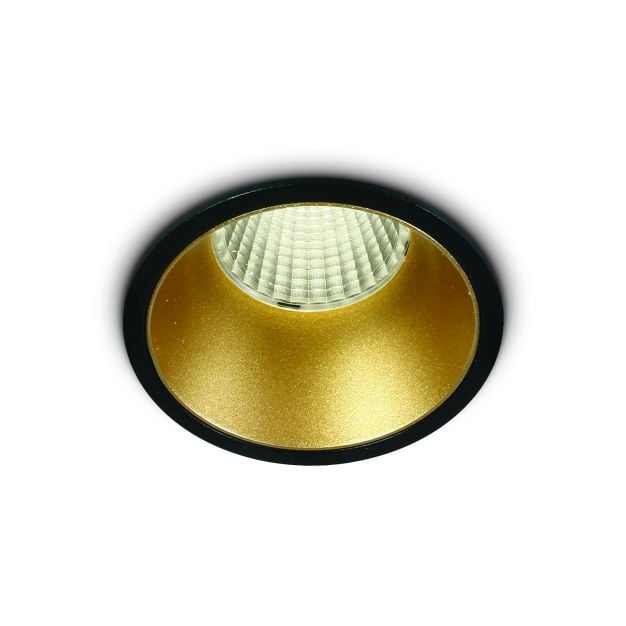 ONE Light COB Dark Light Range - inbouwspot - Ø 73 mm, Ø 67 mm inbouwmaat - 12W dimbare LED incl. - zwart - witte lichtkleur