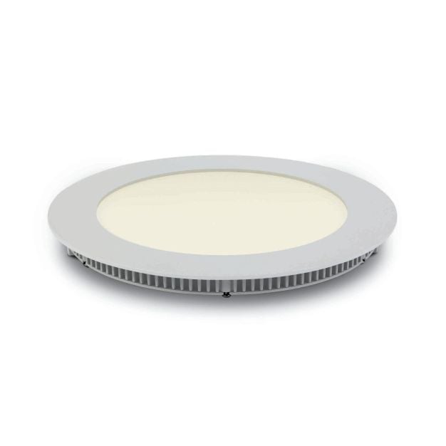 ONE Light Round Recessed Panel - Ø 17,3 x 2,2 cm - 12W LED incl. - IP40 - wit - witte lichtkleur