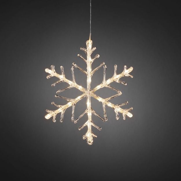 Konstsmide kerstverlichting - sneeuwvlok - 40 x 1,5 x 40 cm - IP44 - transparant