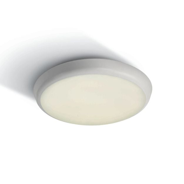 ONE Light LED Slim Plafo Range Round - buiten plafondverlichting - Ø 25 x 5 cm - 12W LED incl. - IP54 - wit - warm witte lichtkleur