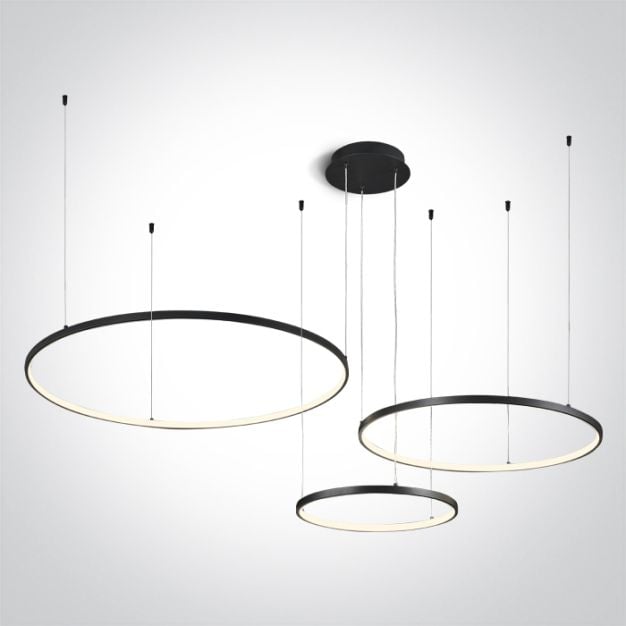 ONE Light Decorative - hanglamp - 150 cm - TRIAC - 65W dimbare LED incl. - zwart