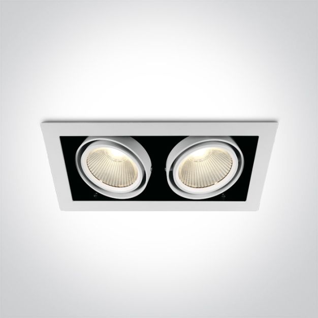 ONE Light COB Box Type Shop - inbouwspot - 340 x 185 mm, 320 x 160 mm inbouwmaat - 2 x 30W LED incl. - wit