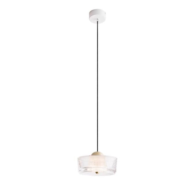 Maxlight Lipari - hanglamp - Ø 16 x 180 cm - 6W LED incl. - geborsteld goud