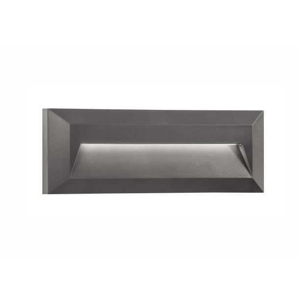 Nova Luce Pulsar - buiten wandverlichting - 23 x 3 x 8 cm - 2W LED incl. - IP54 - donkergrijs