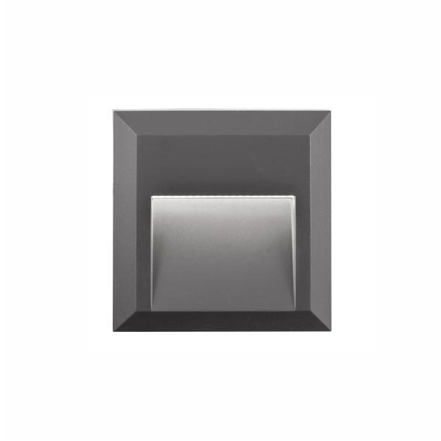 Nova Luce Pulsar - buiten wandverlichting - 12 x 3 x 12 cm - 2W LED incl. - IP54 - donkergrijs