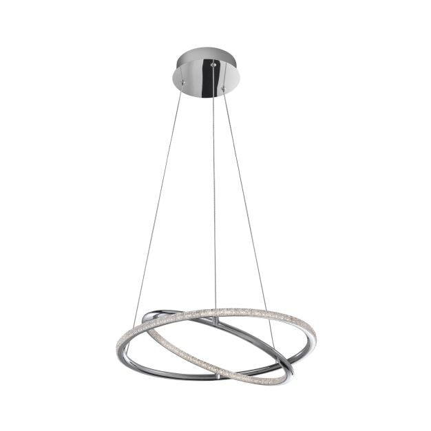 Nova Luce Livorno - hanglamp - Ø 45 x 120 cm - 29W LED incl. - chroom