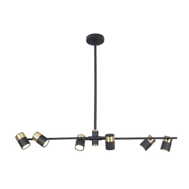 Maxlight Puma - hanglamp - 95 x 15 x 72 cm - zwart en goud