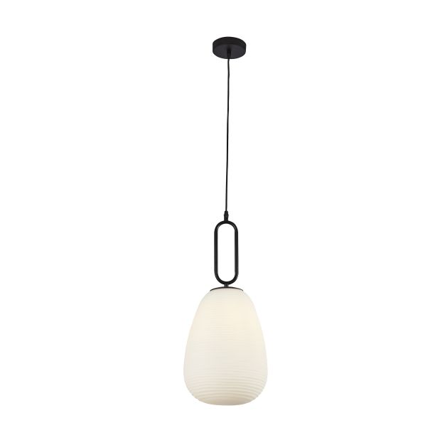 Searchlight Elixir - hanglamp - Ø 24 x 130 cm - wit en zwart