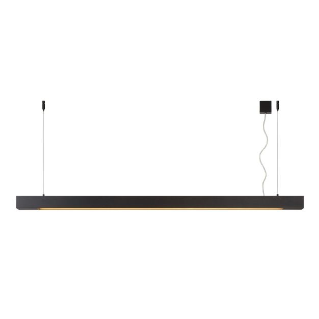 Lucide Lino 1 - hanglamp - 123 x 3,2 x 135 cm - 16W LED incl. - zwart (laatste stuk!)