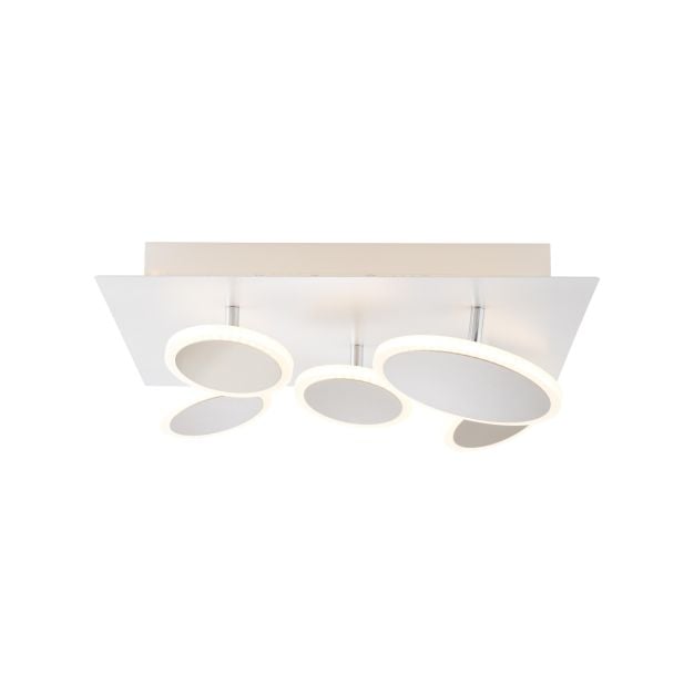 Brilliant Arre - wand/plafondverlichting - 45 x 45 x 11,5 cm - 3 stappen dimbaar - 42W LED incl. - wit en goud